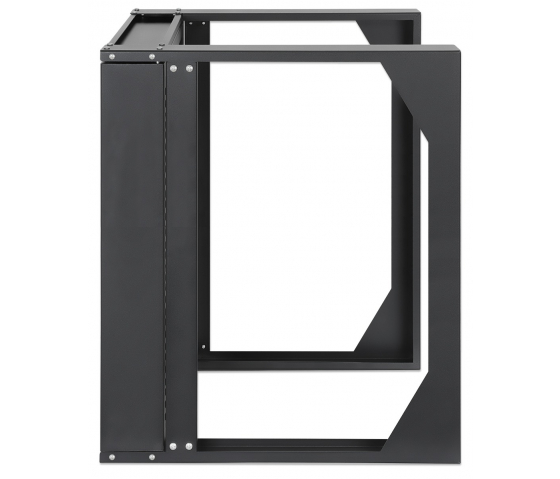 19-tums väggrack MHT170 - 9U höjd - 2 stolpar - 450 mm djup - flatpack - svart