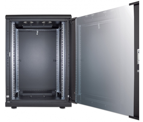 19-Zoll-Netzwerkschrank MHT200 mit Glastür - 16U - 600 (T) x 600 (B) x 878 (H) - montiert - schwarz
