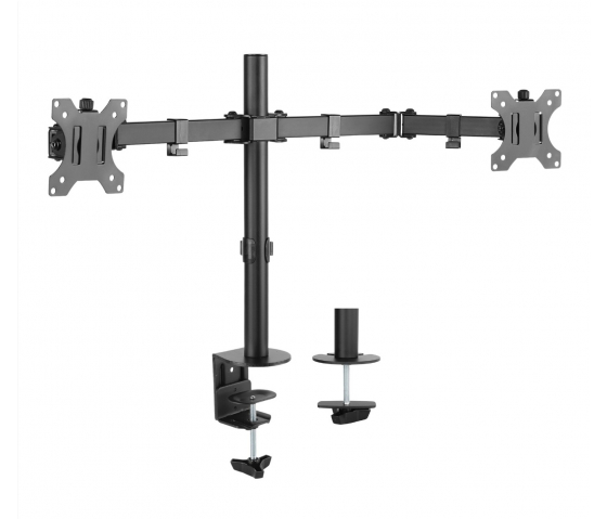 Monitor tafelhouder met dubbele scharnierarmen voor 2 schermen - 13 tot 32 inch
