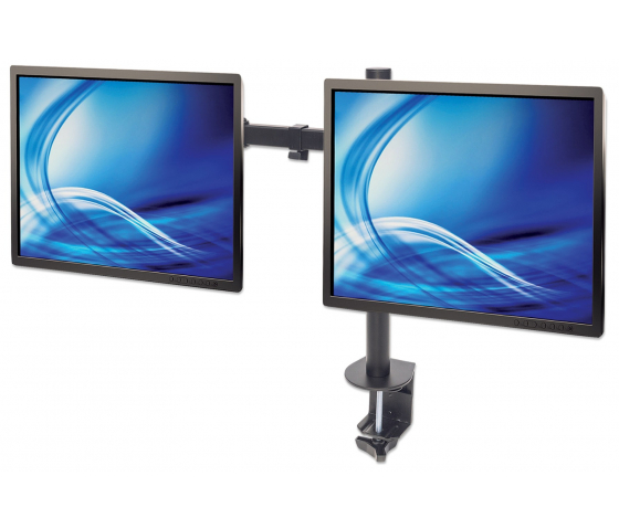 Monitor tafelhouder met dubbele scharnierarmen voor 2 schermen - 13 tot 32 inch
