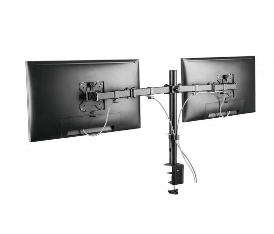 Monitor tafelhouder met dubbele scharnierarmen voor 2 schermen - 13 tot 32 inch