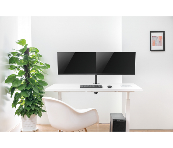 Monitor tafelhouder met dubbele scharnierarmen voor 2 schermen - 13 tot 32 inch