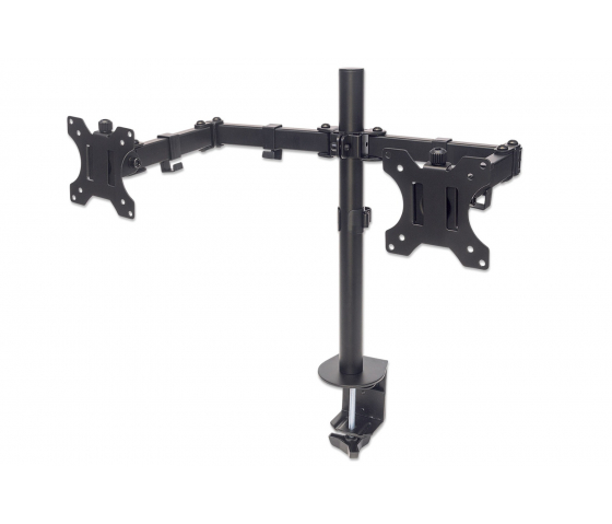 Monitor tafelhouder met dubbele scharnierarmen voor 2 schermen - 13 tot 32 inch