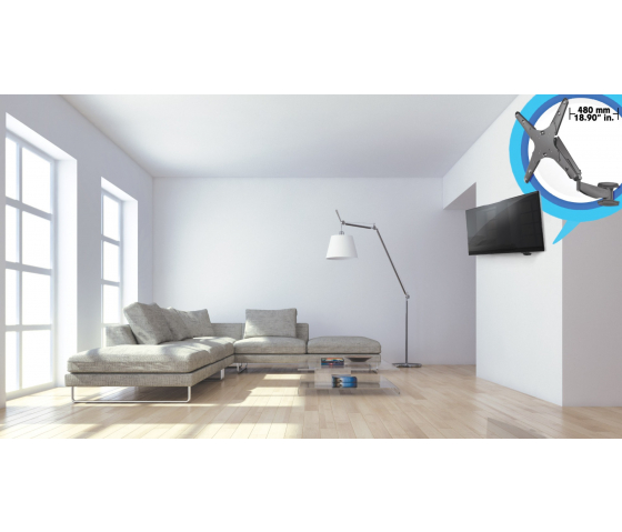 Soporte de pared universal para TV con resorte de gas MHT93 con brazo único para televisores o monitores de 21 a 60 pulgadas