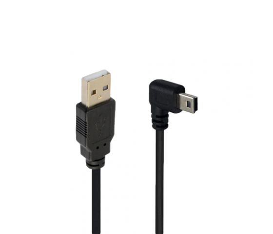 Abgewinkeltes Mini-USB-Ladekabel (2 m) für Kameras, PS3-Controller und Smartphones