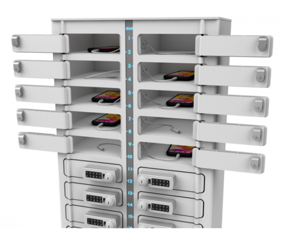 Zioxi Volt bay smartphone wall locker VSP1-20W-UC-K für 20 Smartphones bis zu 7 Zoll - Tastensperre - USB-C