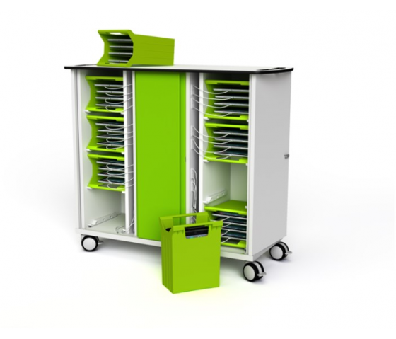 Tablet charging trolley Zioxi OnView with carry baskets CHRGT-TBB-32-K-O3 for 32 tablets up to 10.5 inch - key lock