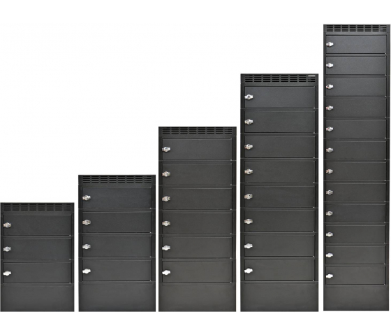 Taquillas de carga Leba NoteLocker 12 para 12 dispositivos de hasta 15,6 pulgadas - cerradura de combinación
