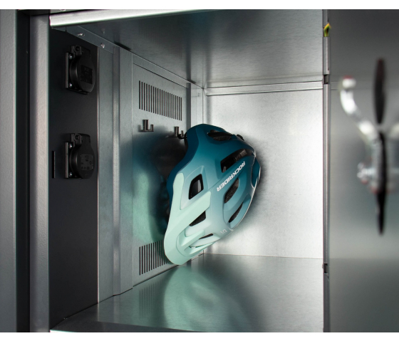 Outdoor E-Bike battery charging locker with 8 compartments - coin slot