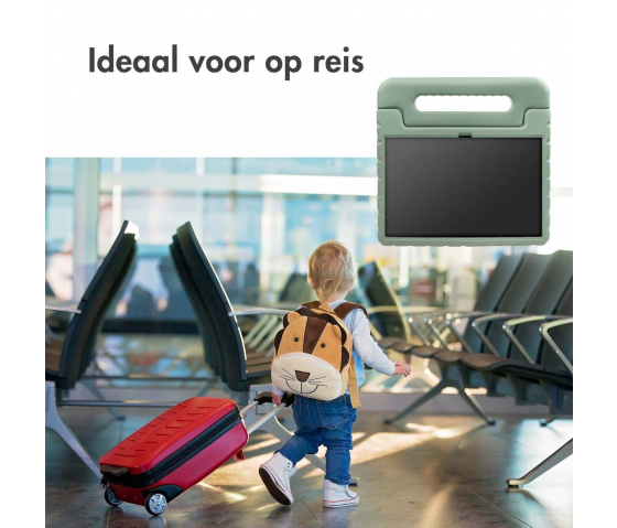 KidsCase tablethoes met handvat voor Samsung Galaxy Tab A9 8.7 inch - Olijfgroen