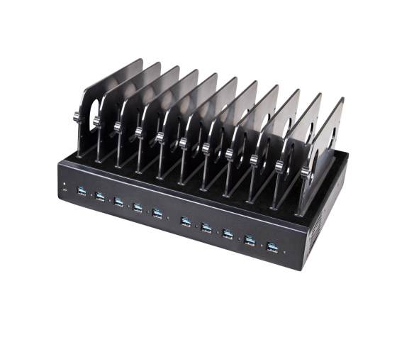 Estación de carga de 10 puertos Dual Charge USB-A/USB-C 1000W - negro