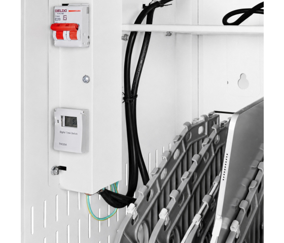 Charging cabinet BRV12v2T for 12 tablets or laptops up to 16 inches - with timer - white