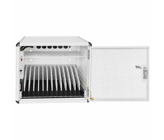 Charging cabinet BRV12v2T for 12 tablets or laptops up to 16 inches - with timer - white