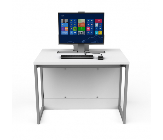 Datorbord P1 med 1 elektriskt pop-up monitorhus - 70 (B) x 75 (D) cm