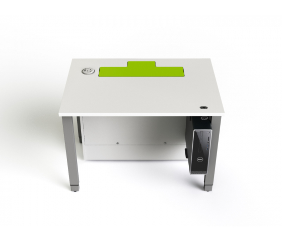 In hoogte verstelbaar computertafel P1 met 1 elektrische pop-up monitorbehuizing - 1200 (B) x 75 (D) cm