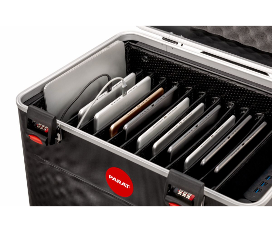 PARAT® TC10 TwinCharge Tablet Case for 10 tablets up to 12.9 inches – including USB-C cables