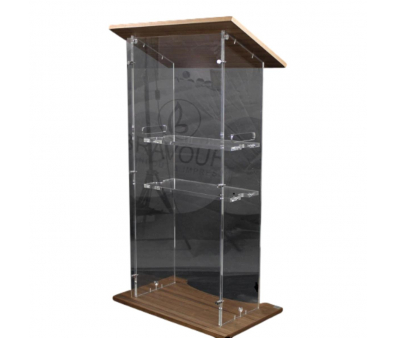 Wood/acrylate lectern Ensemble - clear