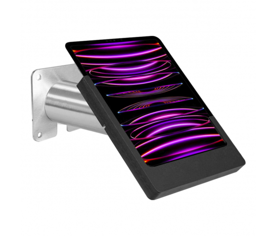 Domo Slide wandhouder met laadfunctionaliteit voor iPad Air 11 inch 2024 - zwart/RVS