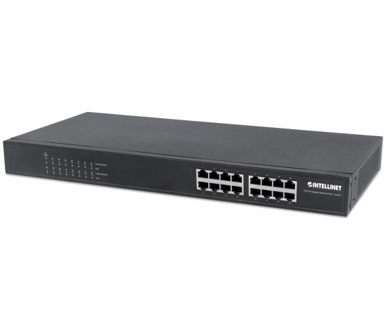 16-port Gigabit Ethernet PoE+ Switch - 370W PoE, Rackmount