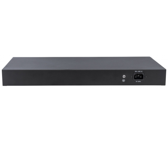 24 portars Gigabit Ethernet PoE+-switch med LCD - 370W PoE, rackmonterad