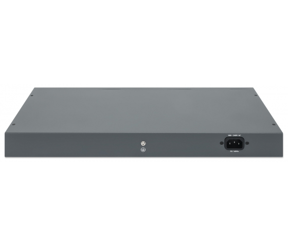 24-Port Gigabit Ethernet PoE+ Switch mit 2 SFP Ports - 370W PoE, selbstheilendes Netzwerk, Rackmount