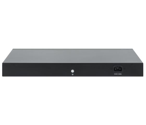 24-Poorts Gigabit Ethernet PoE+ Switch met 2 SFP-poorten - 370W PoE, Rackmount