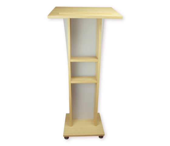 Wooden lectern with satinised front panel Pollux - oak colour