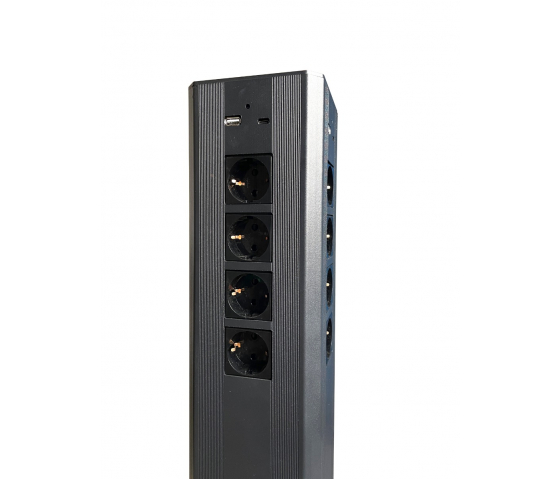 PowerTower 24 cablato con 16x 230V e 4x connessioni USB-A e 4x USB-C