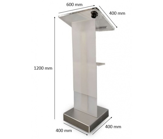 Metal/Acrylic height-adjustable lectern Cielo - grey