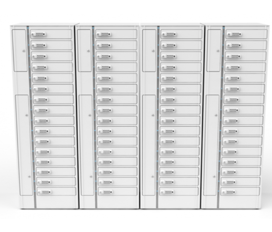 Laddningsskåp Zioxi VLS1-24S-M-C-G för 24 enheter upp till 17 tum - digitalt kodlås - uttagsblock