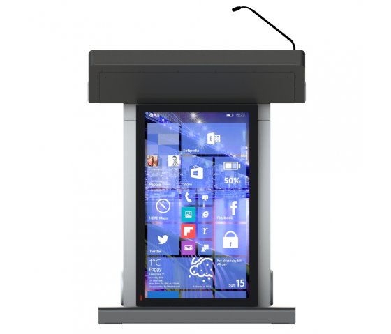 Height adjustable digital lectern Rome