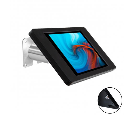 Soporte de pared Fino para iPad 2/3/4 - negro/acero inoxidable 