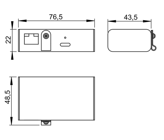 25W Power + Gigabit Data PoE Adapter + USB-C Cable 40cm
