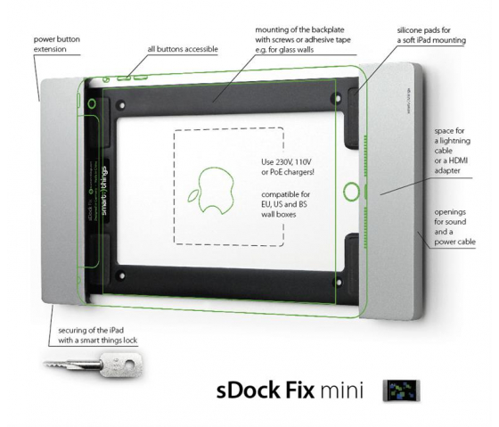 iPad wall mount sDock Fix A8 iPad Mini 6 - silver