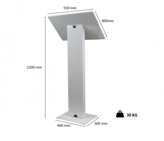 Metal/Acrylic lectern Arena - white