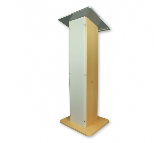 Acrylic/wood lectern Sapphire – oak colour