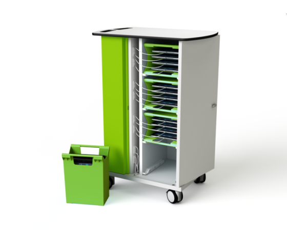 Zioxi tablet charging trolley with carry baskets and USB-C cables for 16 tablets to 10.5 inch - Key lock