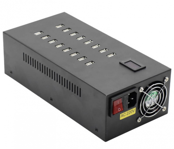 16 Ports USB-A 12W Desktop-Ladehub