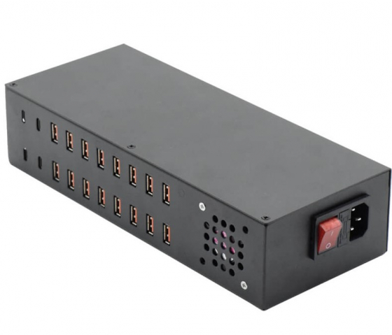 Concentrador de carga rápida de 20 puertos USB-A y USB-C
