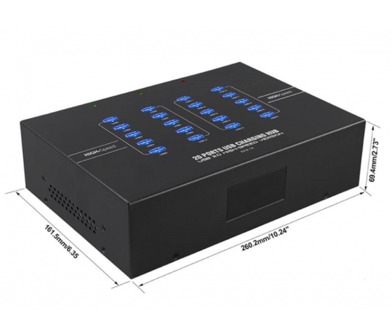 20 ports USB-A USB 3.0 12W laad & sync hub