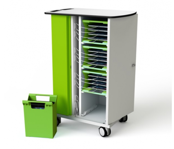 Tablet charging trolley Zioxi with carrying baskets CHRGT-TBB-16-R for 16 tablets up to 10.5 inch -RFID slot