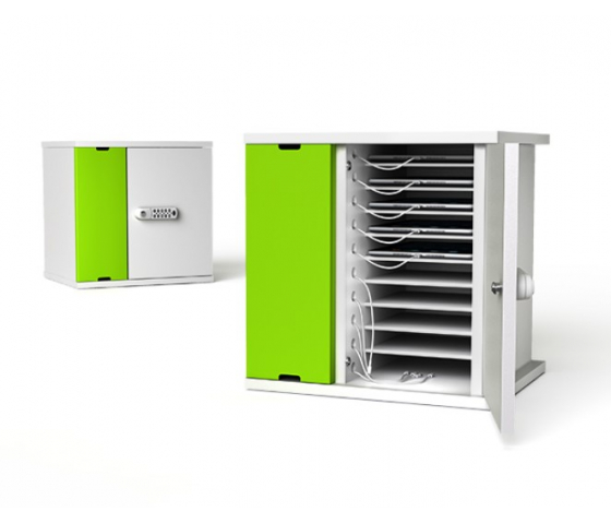 Charge & Sync cabinet Zioxi SYNCC-TB-10-R for 10 iPads up to 11 inches - RFID lock