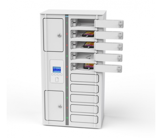 Smartphone Volt 1:1 USB-A charging locker VSP1-10S-UA-O% including 3-in-1 cables for 10 smartphones - RFID lock + Web control