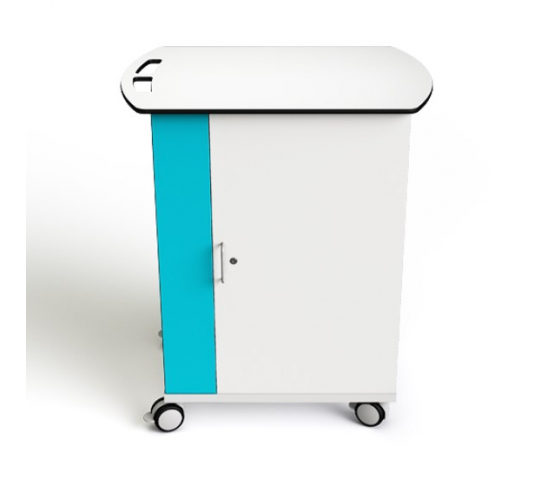 Laptop ethernet charging trolley NETTXS-LS-16 with soft start power management for 16 laptops - key lock