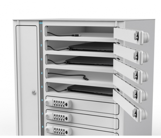 Laptop Volt 1:1 USB-C charging locker VLS1-24S-UC-K# including USB-C cables for 24 laptops to 17 inch - key lock