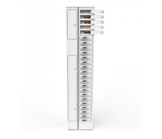 Armadietto di ricarica per smartphone Volt 1:1 USB-A VSP1-24S-UA-K% con cavi 3-in-1 per 24 smartphone - chiusura a chiave