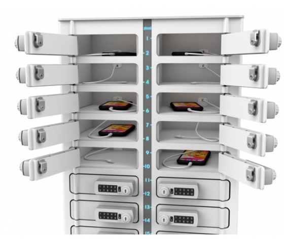Smartphone Volt 1:1 USB-A charging locker VSP1-20W-UA-K% including 3-in-1 cables for 20 smartphones - key lock