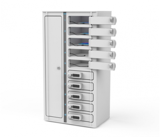 Smartphone Volt 1:1 USB-A charging locker VSP1-10S-UA-K% including 3-in-1 cables for 10 smartphones - key lock