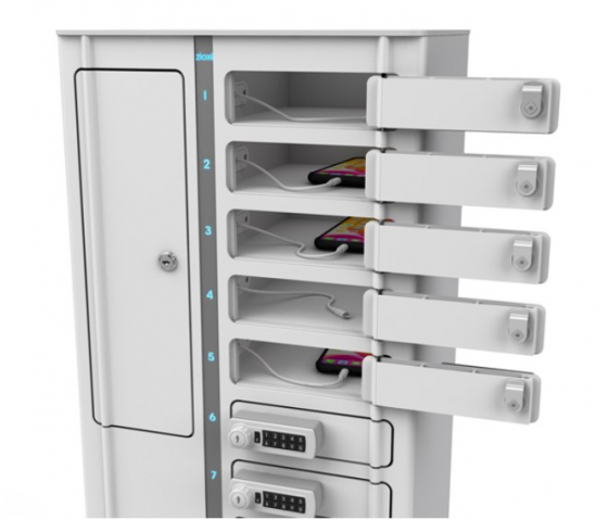 Smartphone Volt 1:1 USB-A charging locker VSP1-10S-UA-K% including 3-in-1 cables for 10 smartphones - key lock