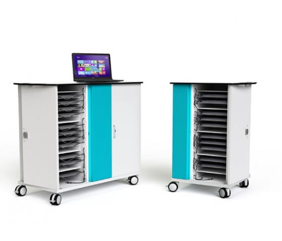 USB-C laptop cart with cables Zioxi CHRGTUC-LS-32# for 32 laptops up to 16 inches - key lock